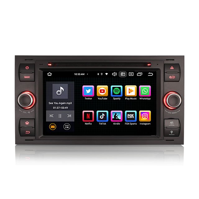 Erisin ES8566FB 7" Black DSP Android 12.0 For Ford Stereo Multimedia Wireless CarPlay Android Auto GPS Car DVD Player