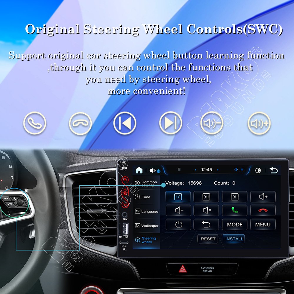 Car MP5 Sterep 1 Din Mirror Link BT FM Stereo Multimedia Carplay Original Steering Wheel Controls Touch Screen Car DVD Player