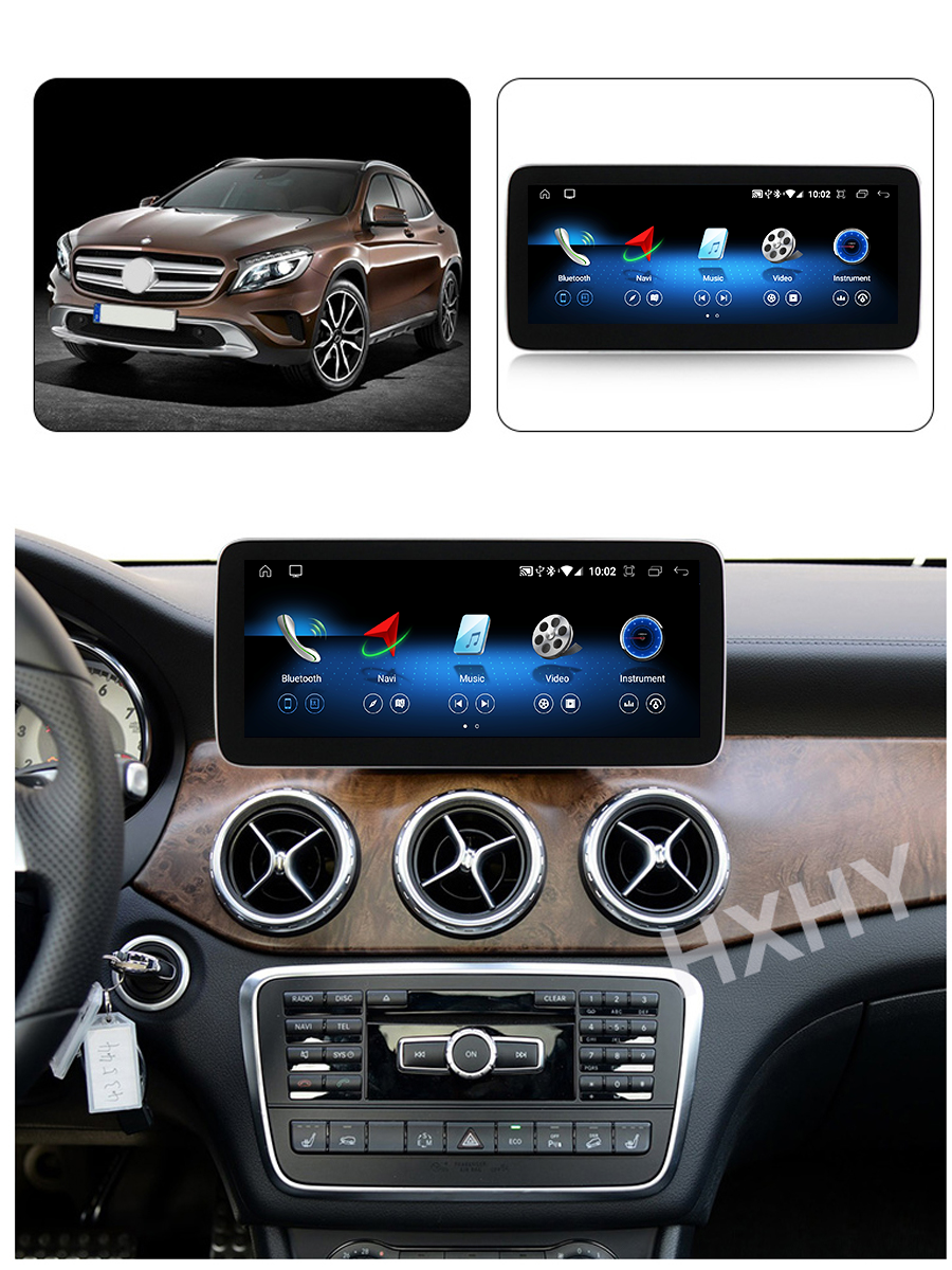 HXHY 10.25/ 12.3 inch Screen Android 13 Car Radio Video GPS Player For Mercedes Benz A Class W176 /GLA X156 / CLA C117