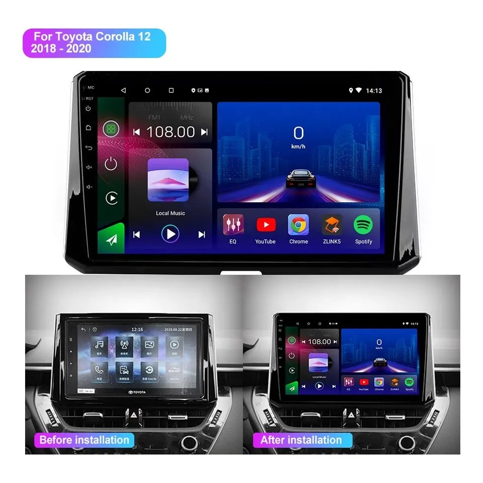 HOT 2.5D Screen 10 Inch Android Auto Stereo Dvd Player Car Radio 2 Din GPS Navigation For Toyota Corolla 2018 2019 2020 Levin