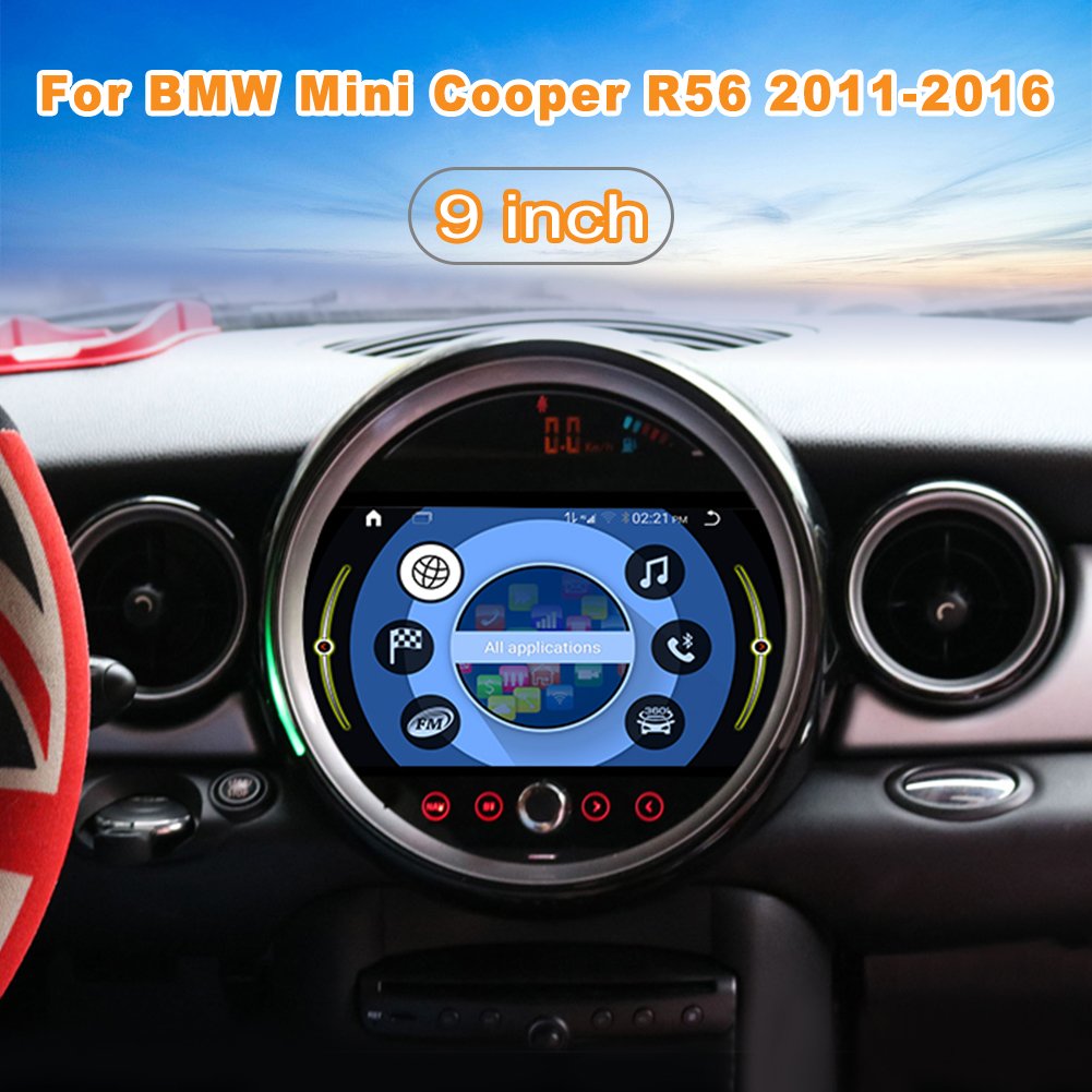 9 Inch Android 11 Car Radio GPS Stereo with DSP OBD2 TPMS Functions Built-in GPS for Mini Cooper R56 2011-2016