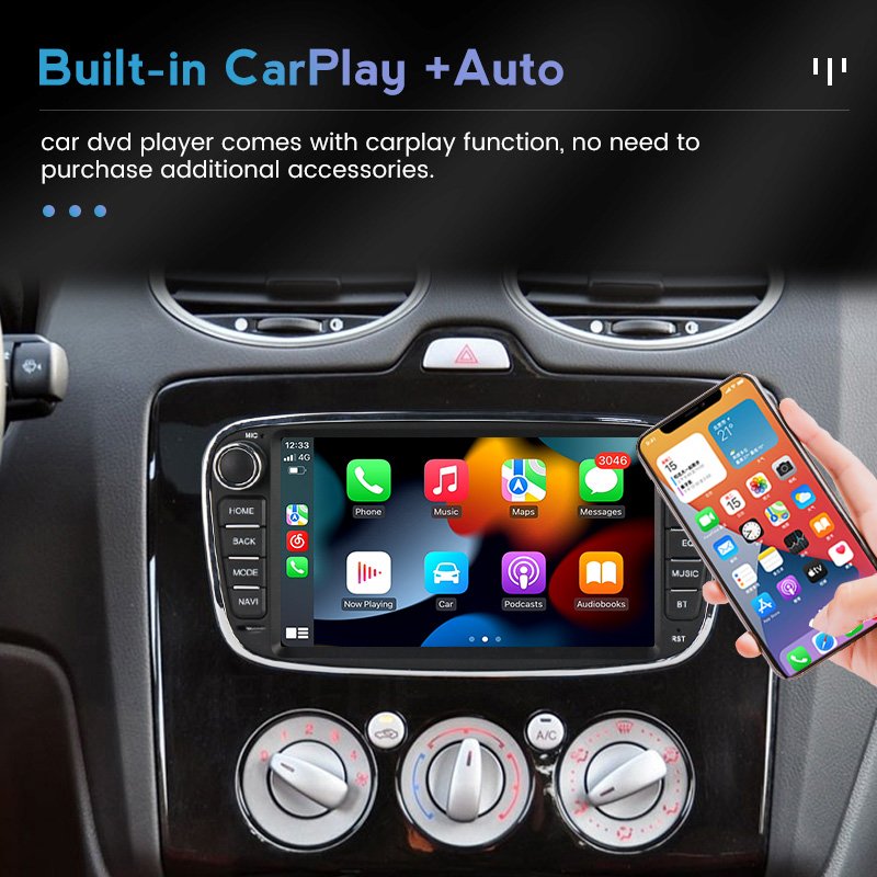 MEKEDE 8core Car dvd player Radio Stereo GPS WIFI Small screen no control machine For Ford Focus NO DVD 7inch