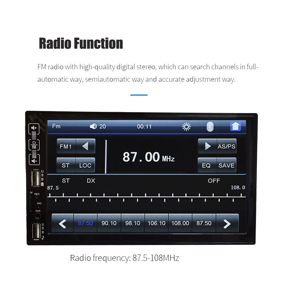 7inch Touch Screen 2 Din Multimedia Dvd Player Stereo Monitor Universal Car Radio With Camera Mirror Link/FM/TF MP5