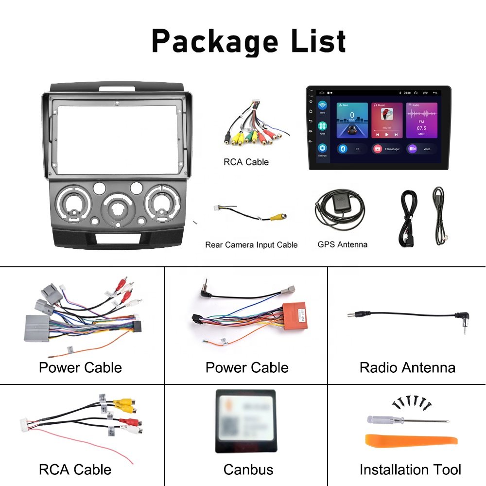 (AU/EU Stock) Podofo 9'' Android Car Radio Carplay Android Auto GPS RDS HIFI with AHD Camera For Ford EVerest 2012-2017