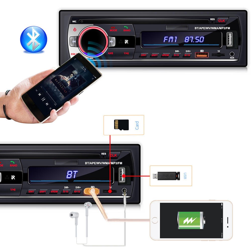 JSD520 pioneer car player USB card radio hands-free MP3 short player lossless music