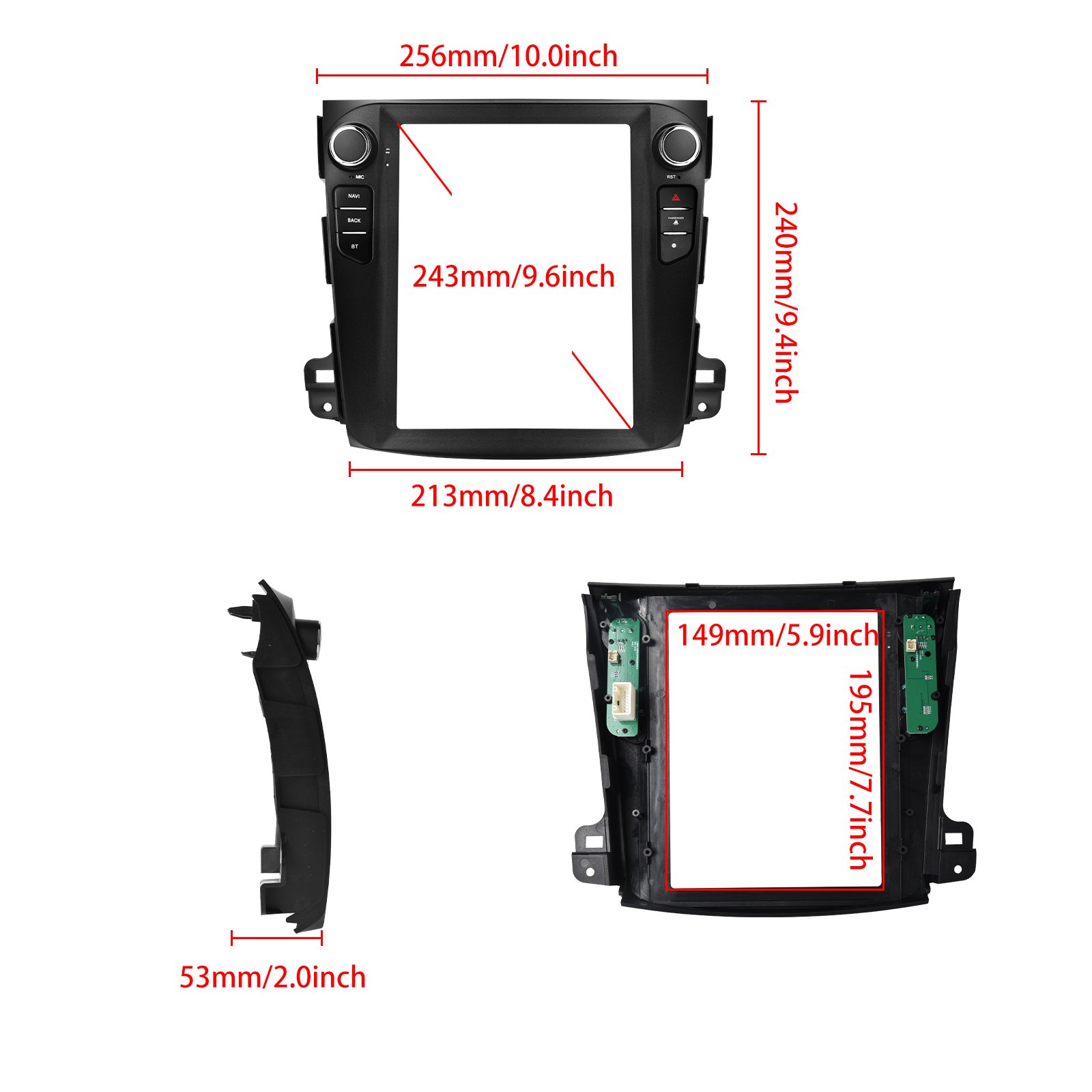 Podofo 9.7 Inch Android Car Stereo For Mitsubishi Outlander 2008-2015 Wireless Carplay Android Auto GPS Wifi Hifi FM RDS