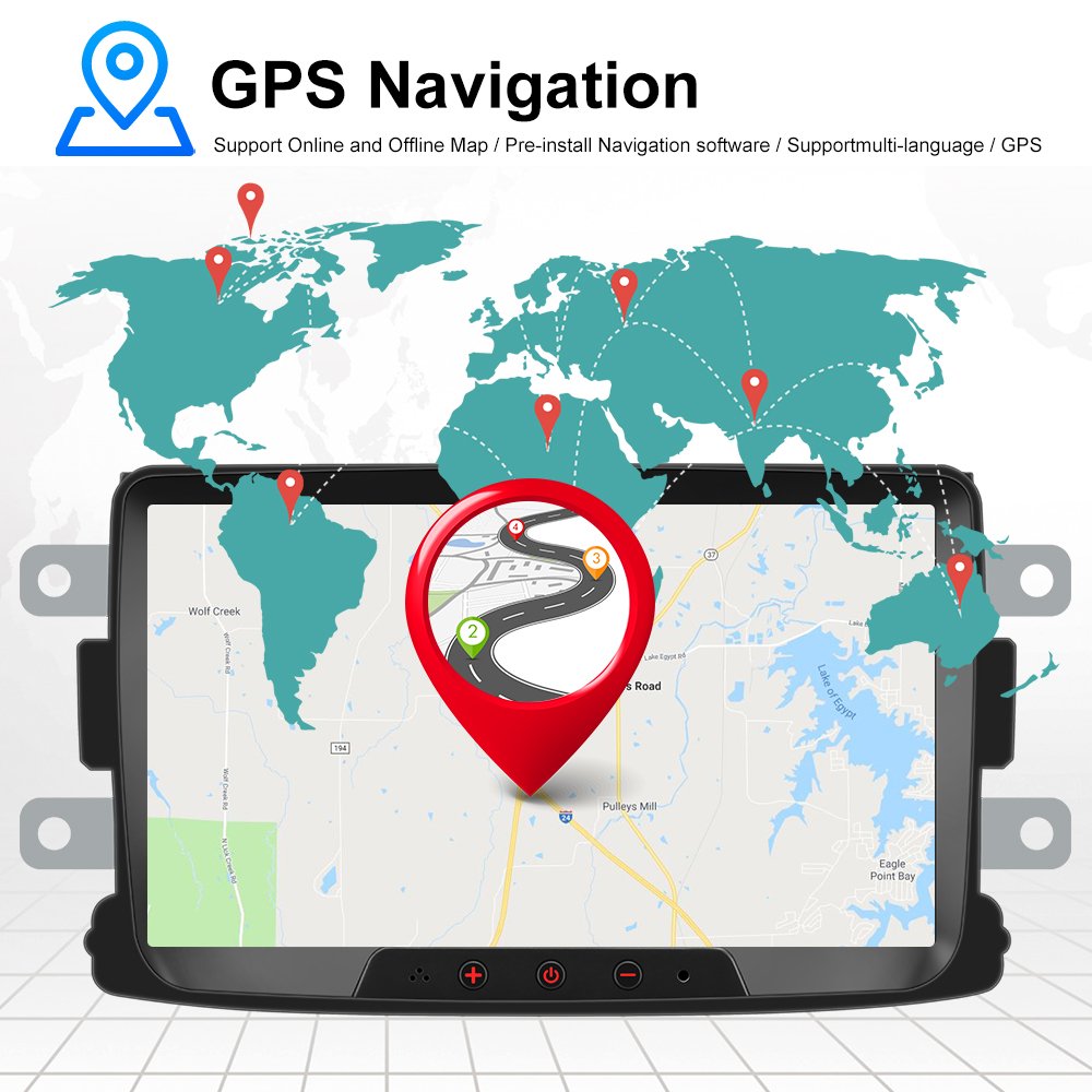 Podofo 8" Android Car Radio 2+64G/1+32G Carplay Android auto Autoradio GPS WIFI Hifi RDS USB For Renault