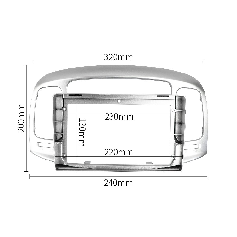 9 INCH Radio Fascia for HYUNDAI ACCENT VERNA 2008-2012 Stereo GPS Player Install Panel Surround Trim Face Plate Dash Mount Kit