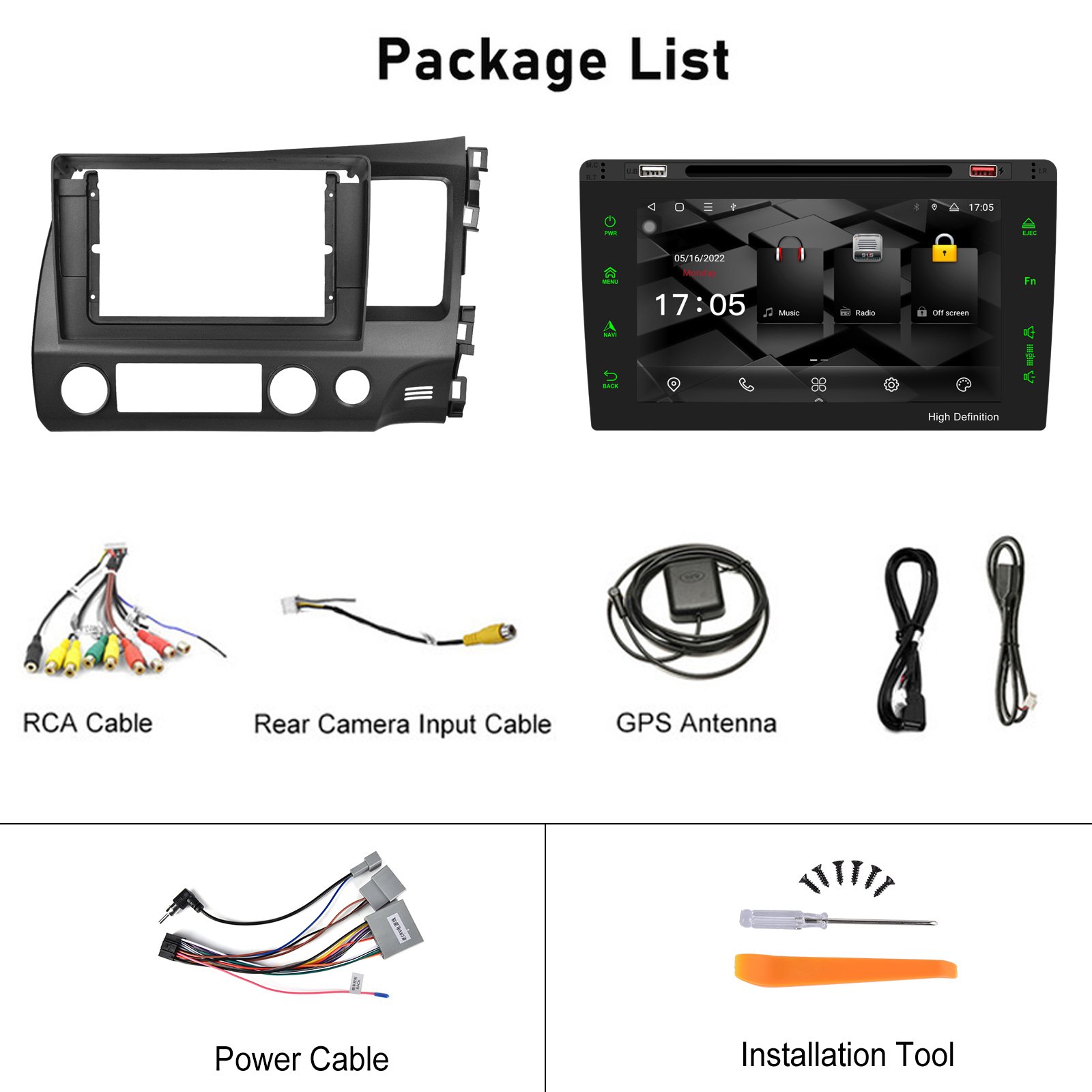 Podofo 8 Core 8'' 2Din Android 2+32G Car Stereo For Honda Civic 2004-2009 Carplay WIFI 4G GPS BT FM DSP IPS Screen Car Radio