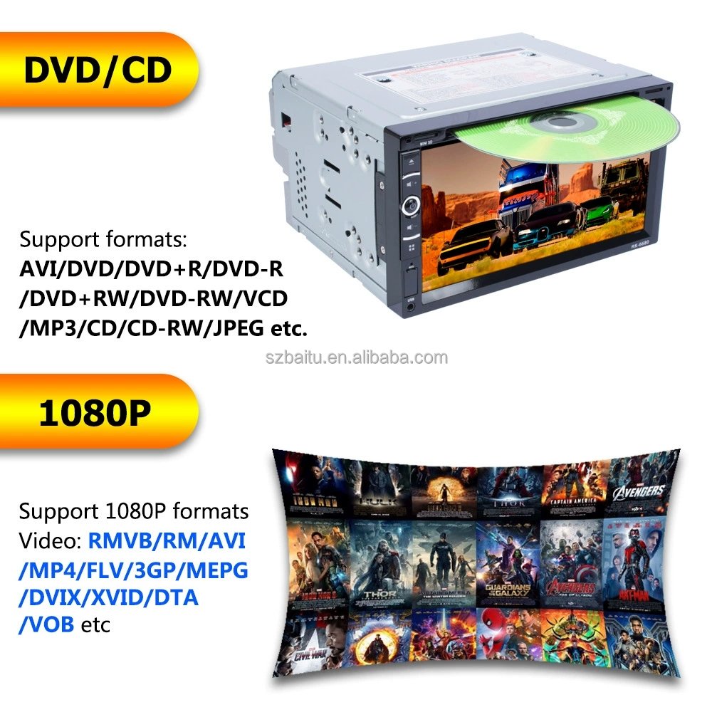 7inch touch screen car stereo central multimedia navigation Car DVD Player 7inch 2din Car Radio Video Universal Dvd Player