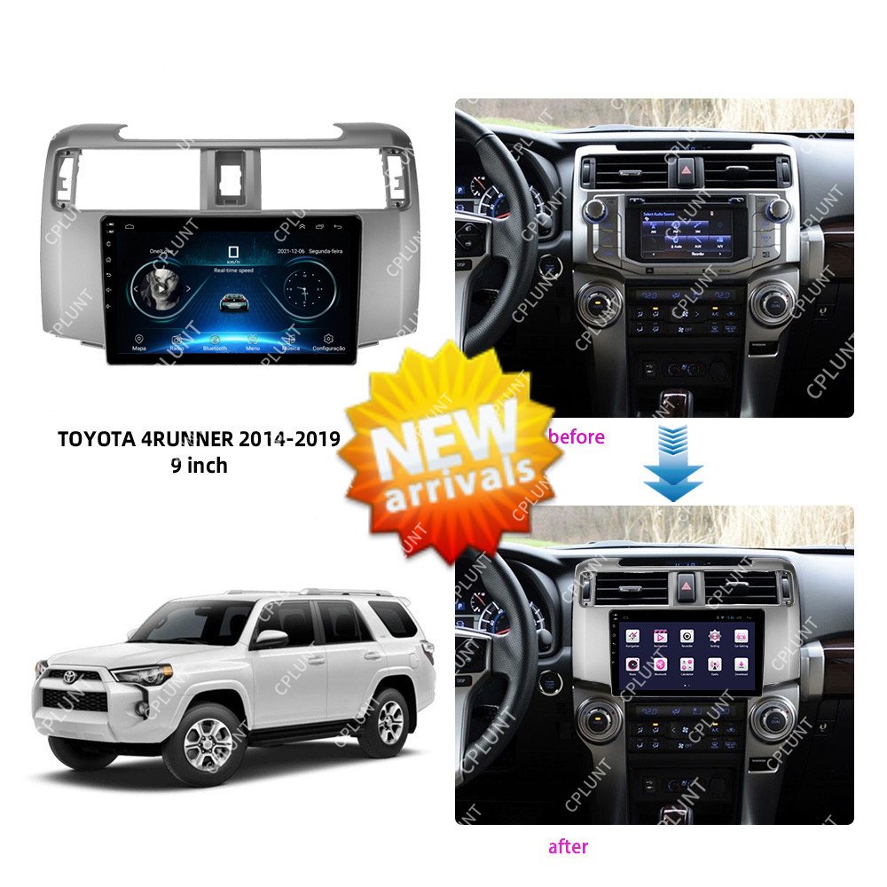 Car DVD Player Frame For TOYOTA RUNNER 2014-2019 9inch BLACK Android radio Farme stereo