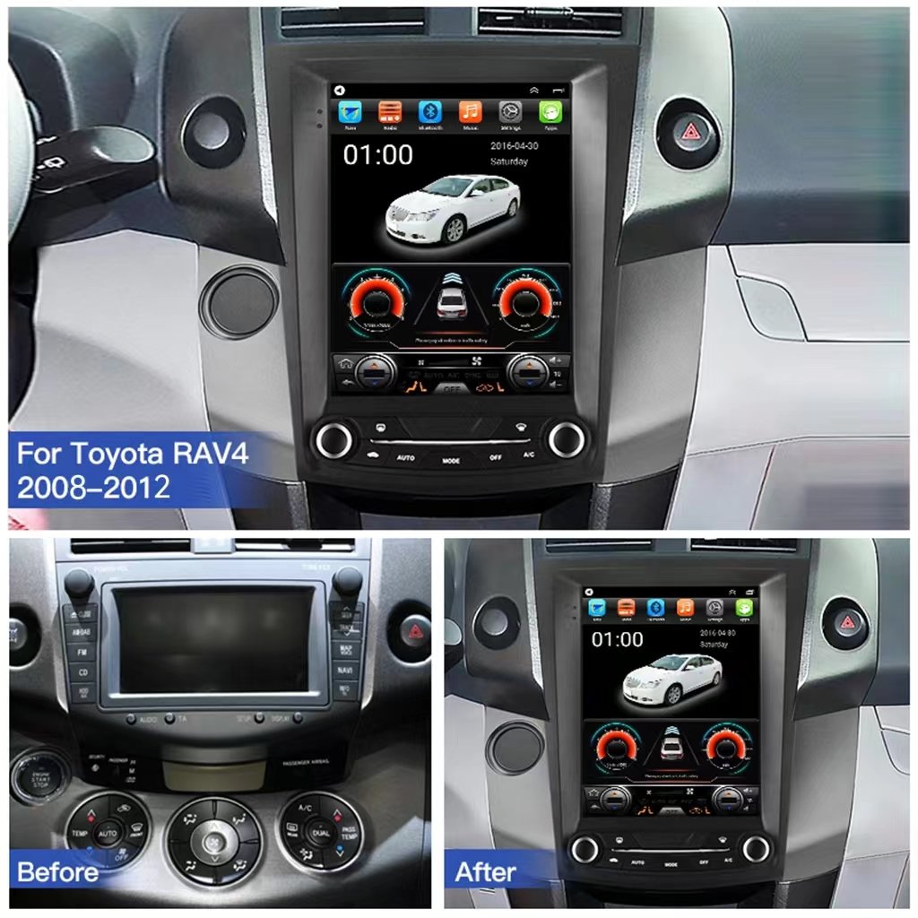 Multimedia Player For Toyota RAV 4 XA30 2007-2013 Car Radio For Tesla Style Screen GPS Navigation Android 12 Video Carplay 2 Din