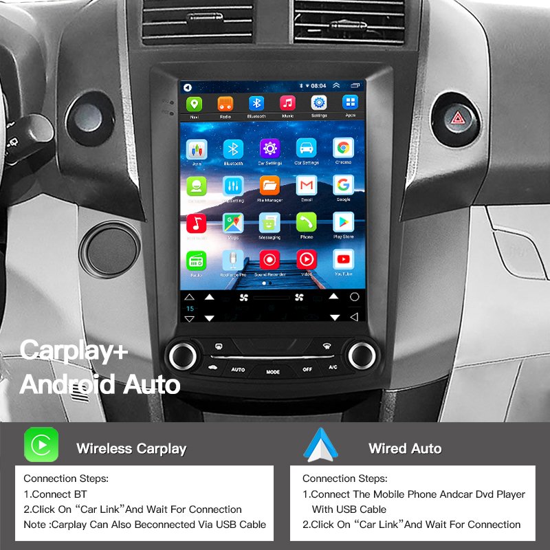 Multimedia Player For Toyota RAV 4 XA30 2007-2013 Car Radio For Tesla Style Screen GPS Navigation Android 12 Video Carplay 2 Din