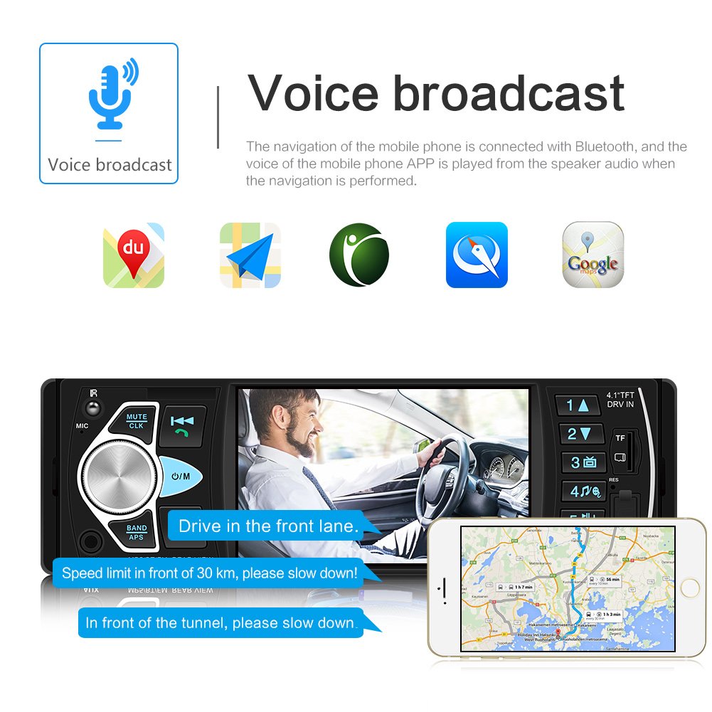 4.1 inch 1 Din 4022D Auto Audio Car Radio Stereo Autoradio Bluetooth Support Rear View Camera USB Steering Wheel Remote Control