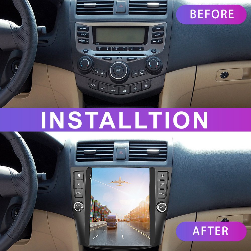 Podofo 9.7" Android 11 Car Stereo Car Radio For Honda Accord 2004-2007 With CANBUS Carplay Android Auto GPS Wifi Hifi FM RDS