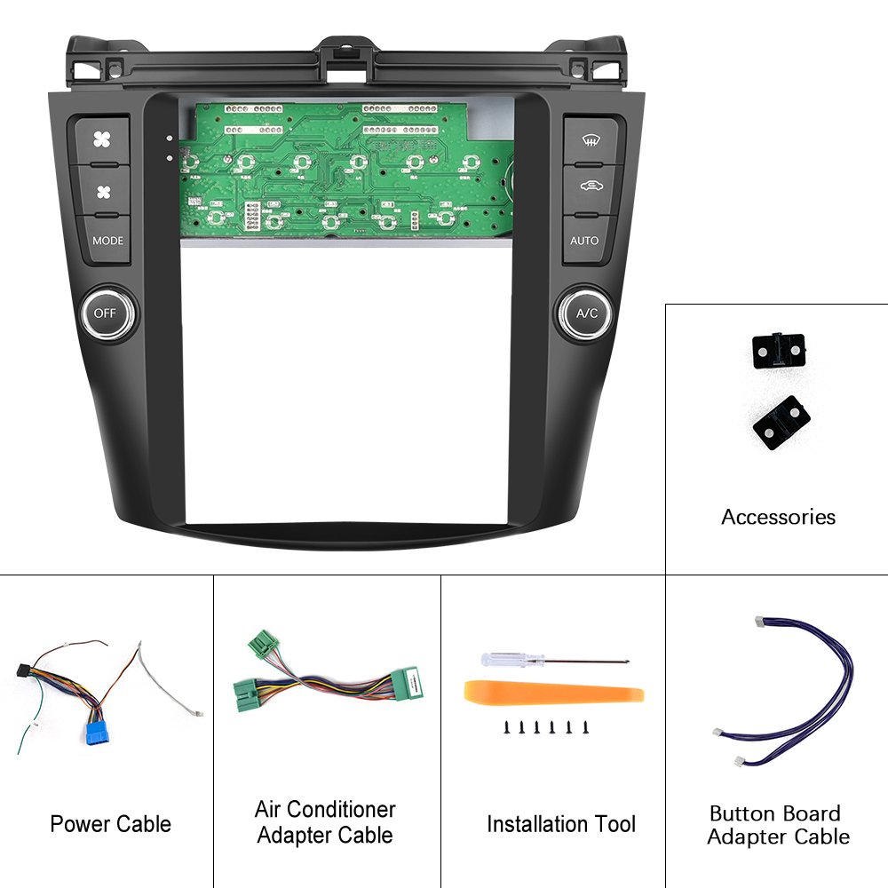 Podofo 9.7" Android 11 Car Stereo Car Radio For Honda Accord 2004-2007 With CANBUS Carplay Android Auto GPS Wifi Hifi FM RDS