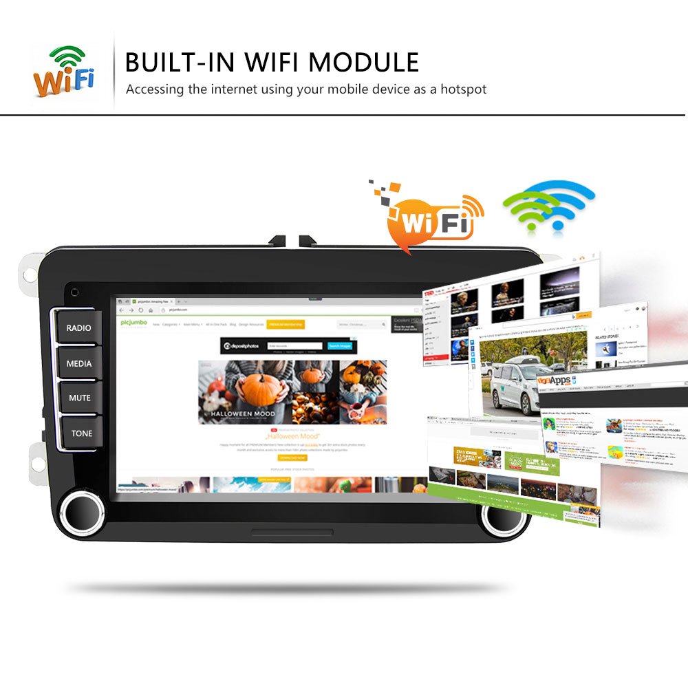 (EU/UK/RU Stock) Podofo Android 13 Car Stereo Radio 7'' Car MP5 Player GPS BT FM Radio Receiver 12LED Camera For VW Volkswagen