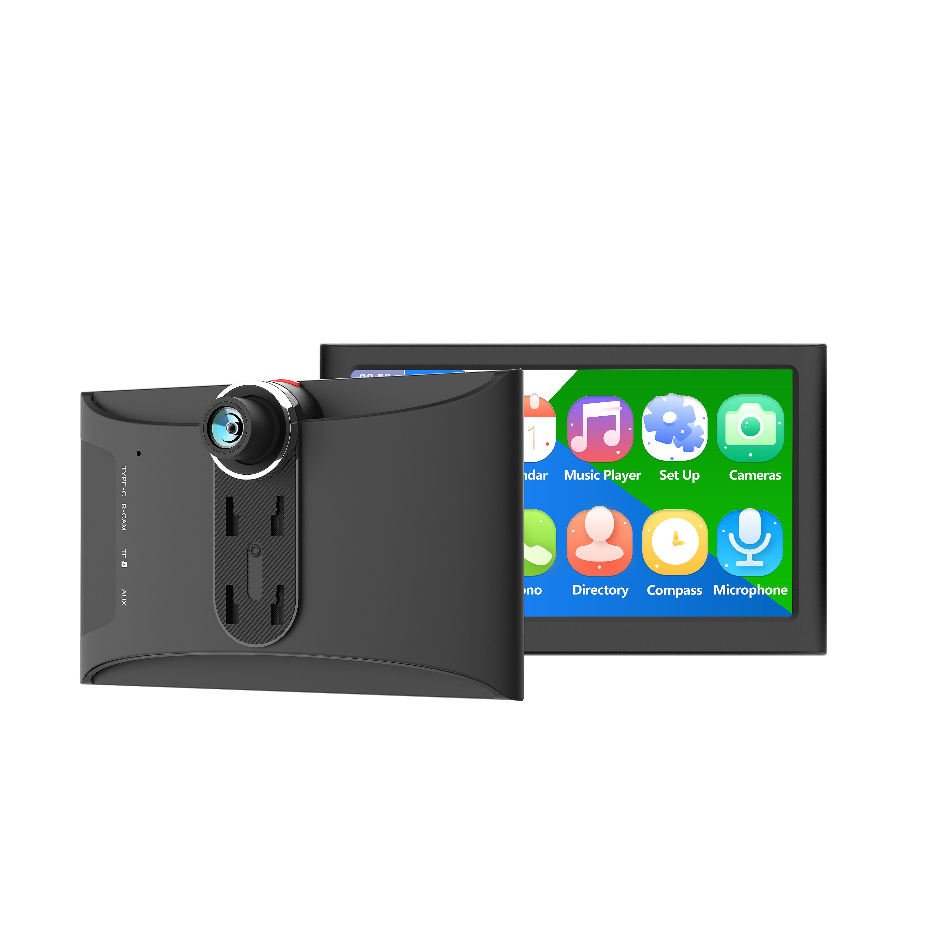 Car DVD Monitor GPS Navigator Multimedia Player with 4K Front Dashcam Carplay Android Auto wifi