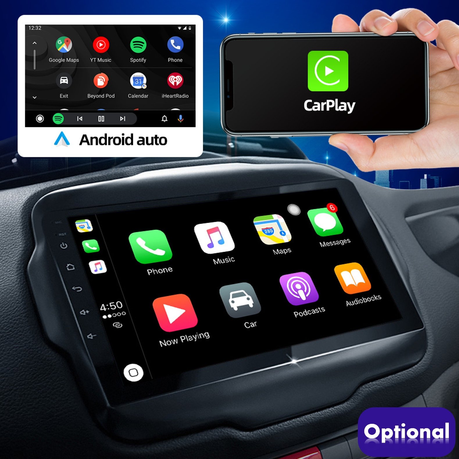 ZM AC8227L A7 Universal 10inch Touch Screen Android Auto CarPlay Car DVD Player Multimedia GPS Navigation Player