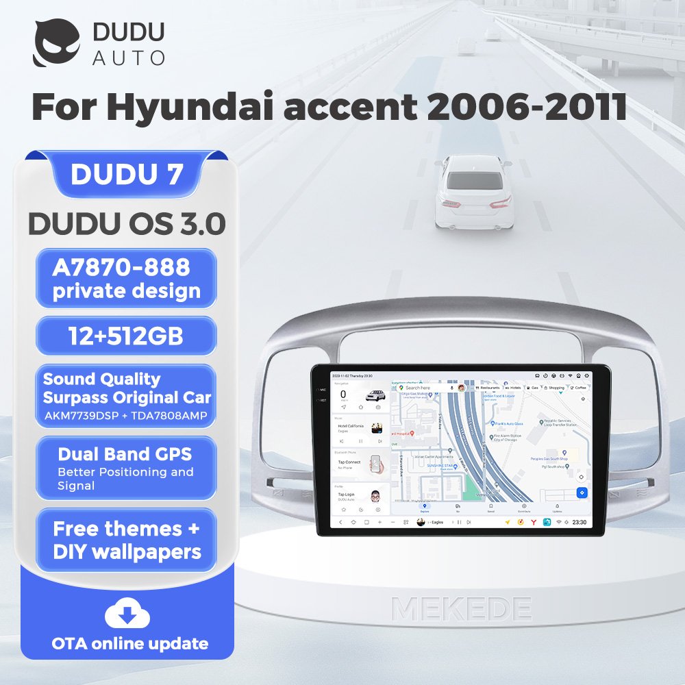 DUDUAUTO DUDU7 A7870 2Din Android Car Radio Stereo Multimedia Player For Hyundai Accent 3 2006-2011