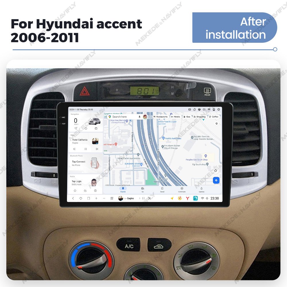 DUDUAUTO DUDU7 A7870 2Din Android Car Radio Stereo Multimedia Player For Hyundai Accent 3 2006-2011