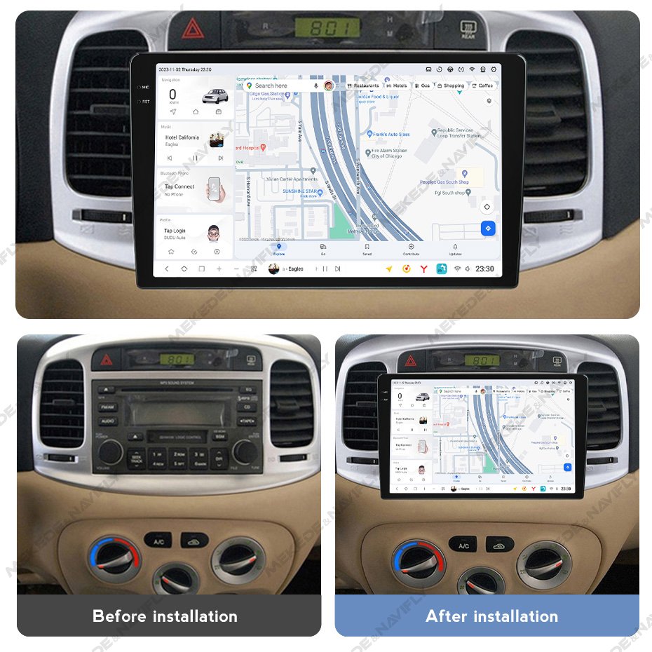 DUDUAUTO DUDU7 A7870 2Din Android Car Radio Stereo Multimedia Player For Hyundai Accent 3 2006-2011