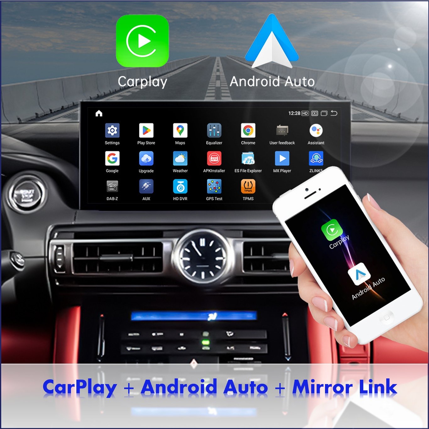 Zmecar Car Stereo player 10.25 inch Carplay Screen Android Car Radio Navigation Car dvd players FOr LEXUS IS LX NX 2012~2019