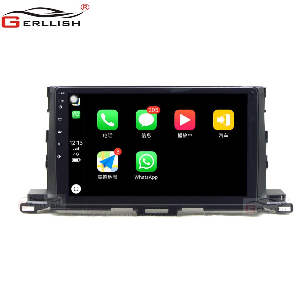 Android car dvd player for Toyota Highlander kluger 2015-2018 with multimedia stereo video player gps navigation wifi playstore