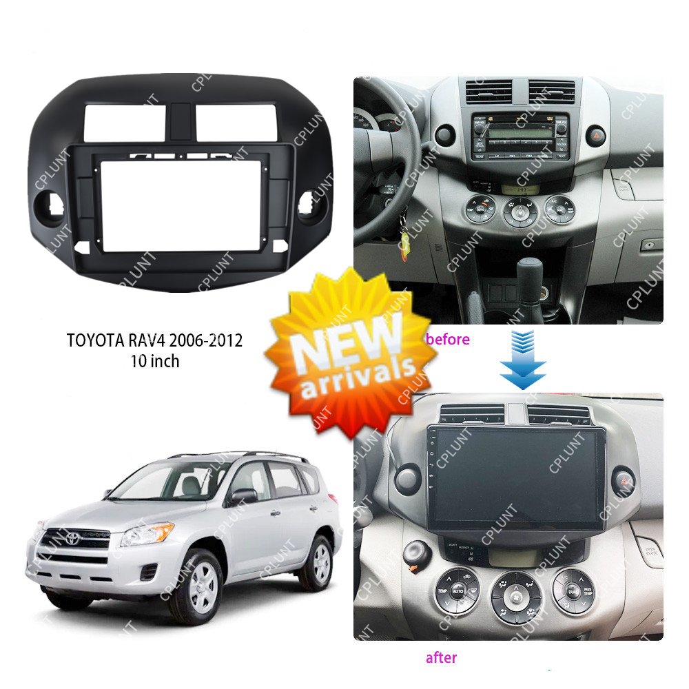 Car DVD Player Frame For TOYOTA RAV4 2006-2012 10INCH BLACK Android radio Farme stereo