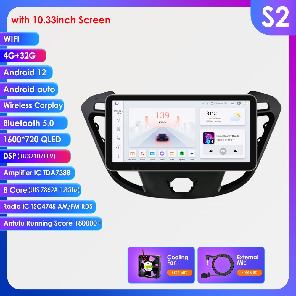 10 Inch Wifi+4G OLED Android 12 car dvd Player for For Ford Transit Tourneo with radio CarPlay Android Auto car stereo with GPS
