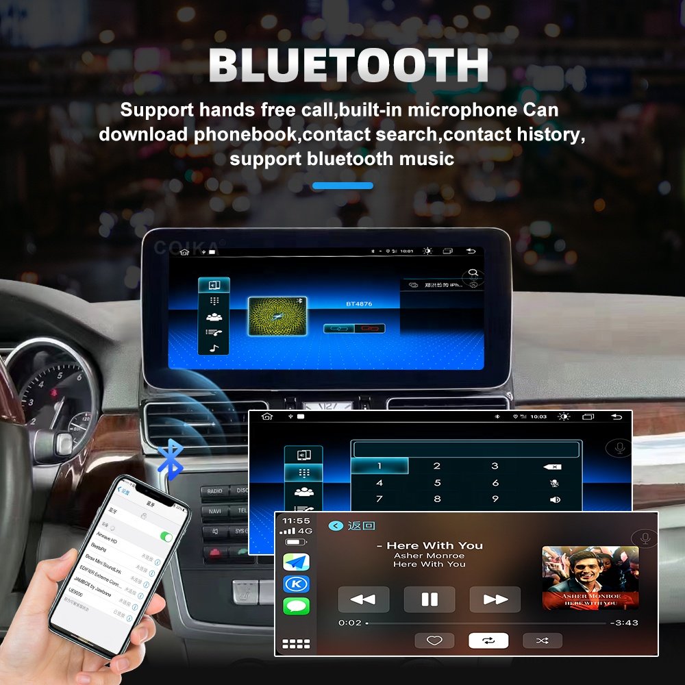 12.3 Inch Android Car DVD Player with GPS CarPlay Dashboard Multimedia System for Mercedes Benz ML W166 GL X166 GL500 GLE Radio