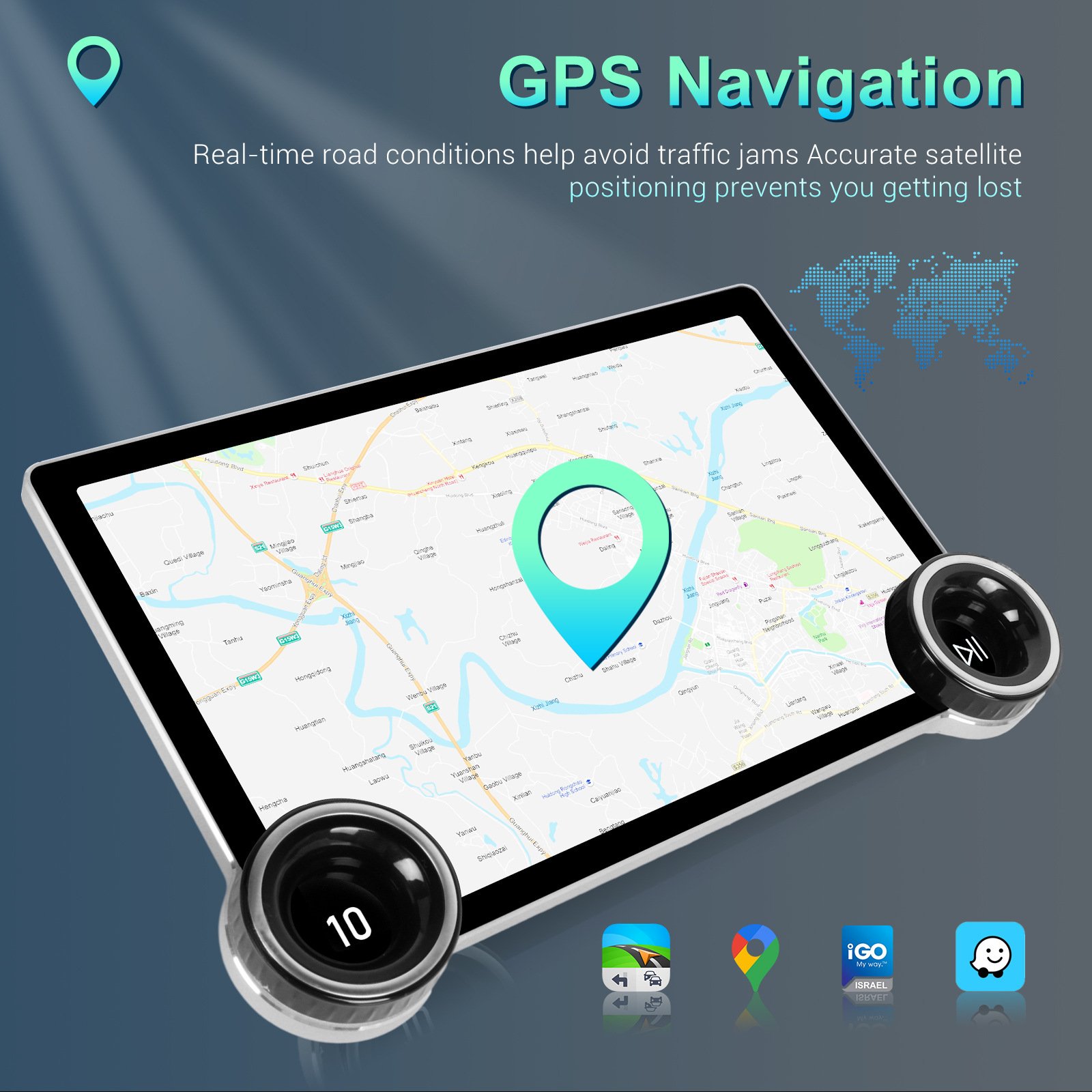 8 Core 4G 11.8" Universal Android Center Control 2k DIAMOND Double-knob 360 Camera Radio Stereo Car DVD Player GPS Navigation