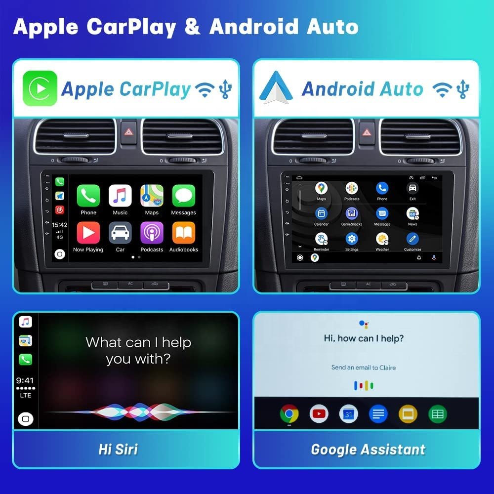 Podofo Double Din 10.1" Android Car Radio 1+32/2+64 Car Stereo CarPlay & Android Auto GPS WIFI Hifi EQ FM RDS BT