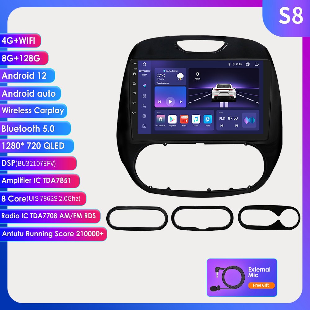 9 Inch OLED Android 12 car dvd Player for Renault Kaptur Captur 2016 2019 apple car play with navigation & gps 4g