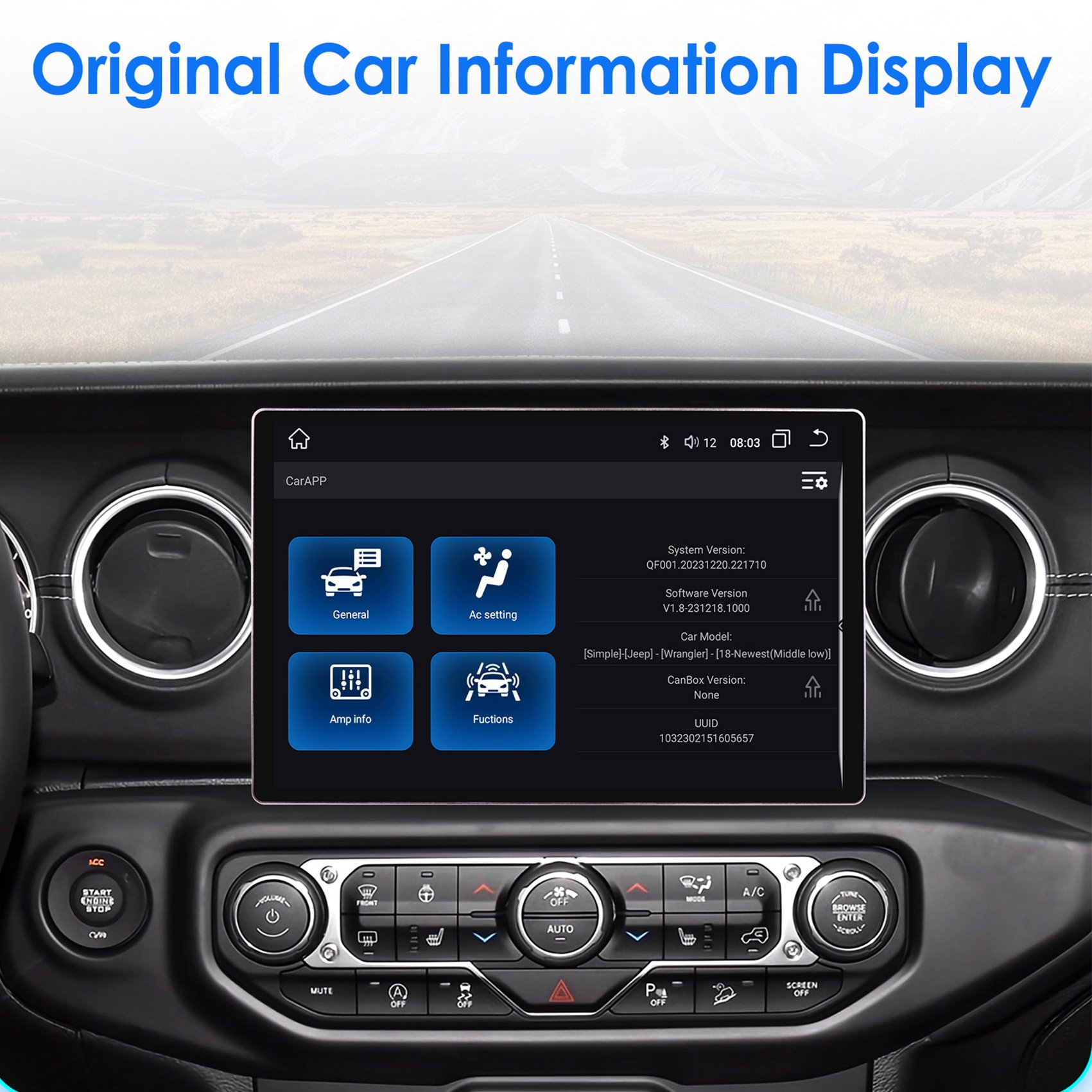 13 Inch Wifi+4G OLED Android 12 car dvd Player for Jeep Wrangler Gladiator with radio CarPlay Android Auto car stereo with GPS