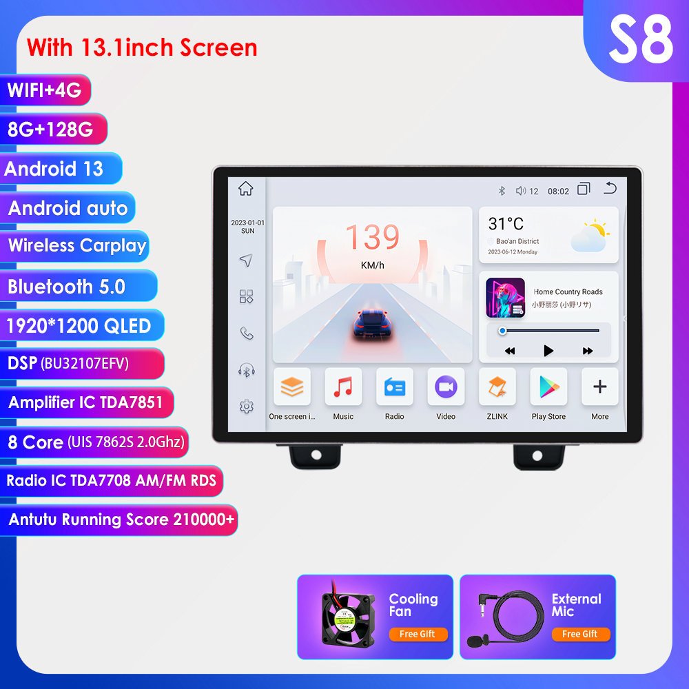13 Inch Wifi+4G OLED Android 12 car dvd Player for Jeep Wrangler Gladiator with radio CarPlay Android Auto car stereo with GPS