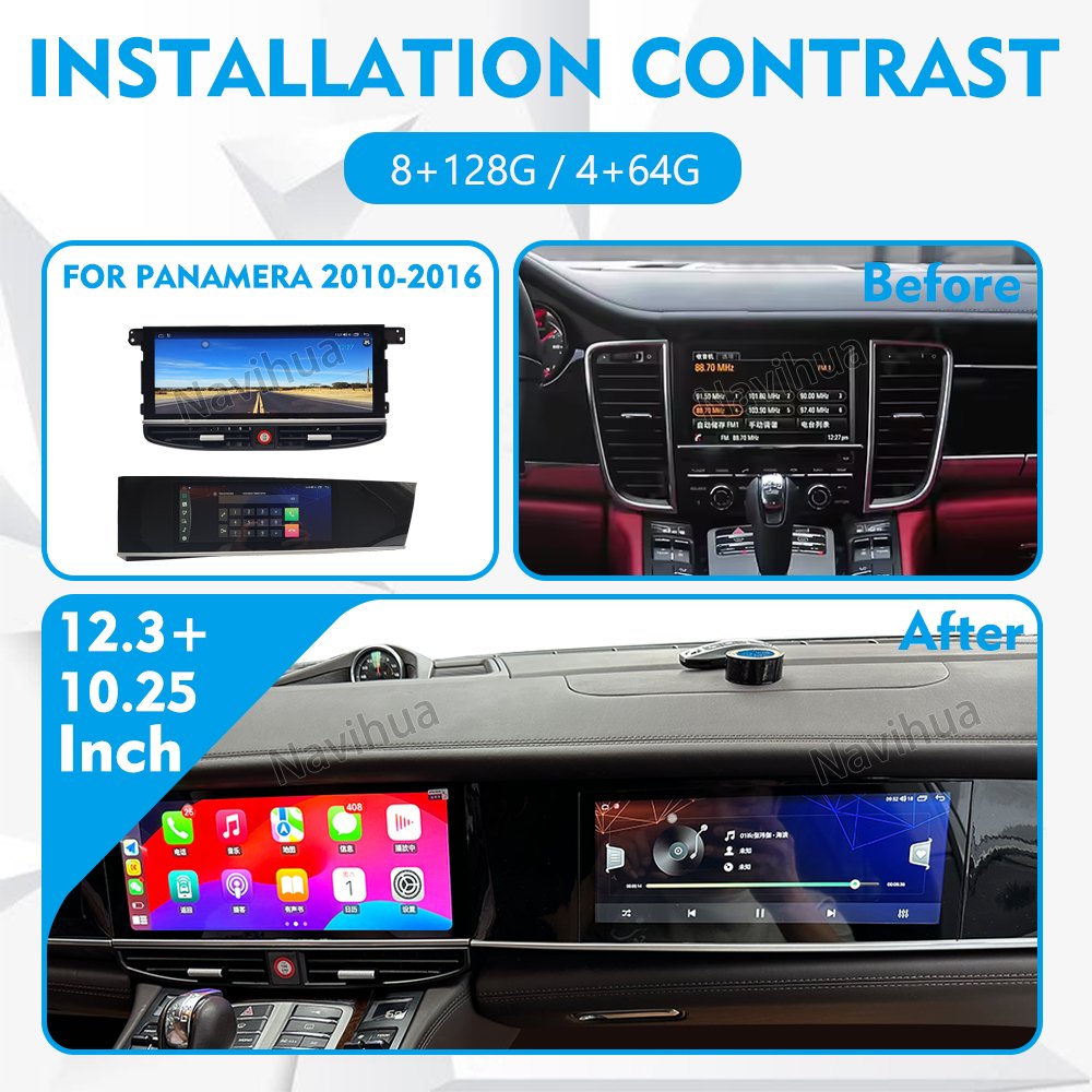 NaviHua Android 12 Multimedia Radio gps Navigation System + Co-pilot entertainment Android 10 for Porsche Panamera 2010-2016