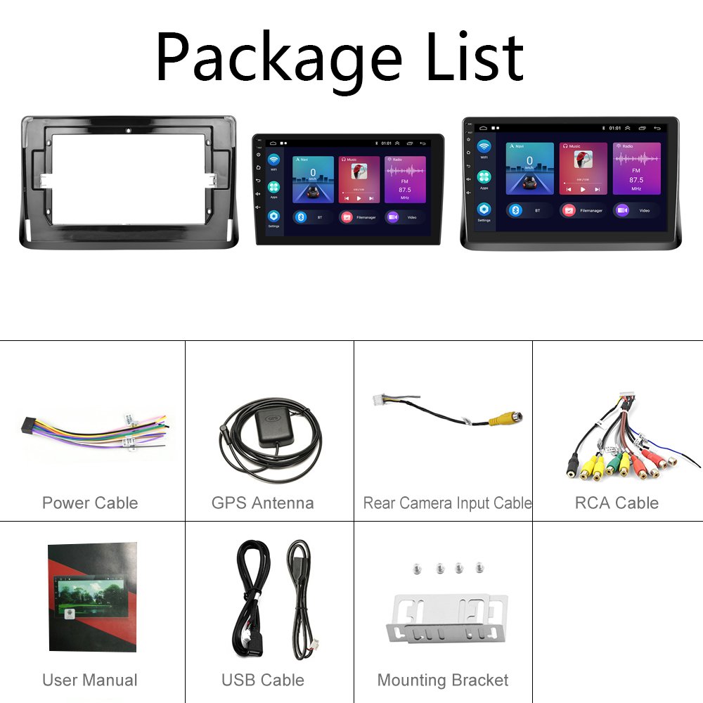 Podofo Android Car Radio 2 Din 10.1 Inch For Toyota Noah/Esquire/VOXY 2014-2017 Carplay Android Auto BT WiFi GPS Hi-Fi FM