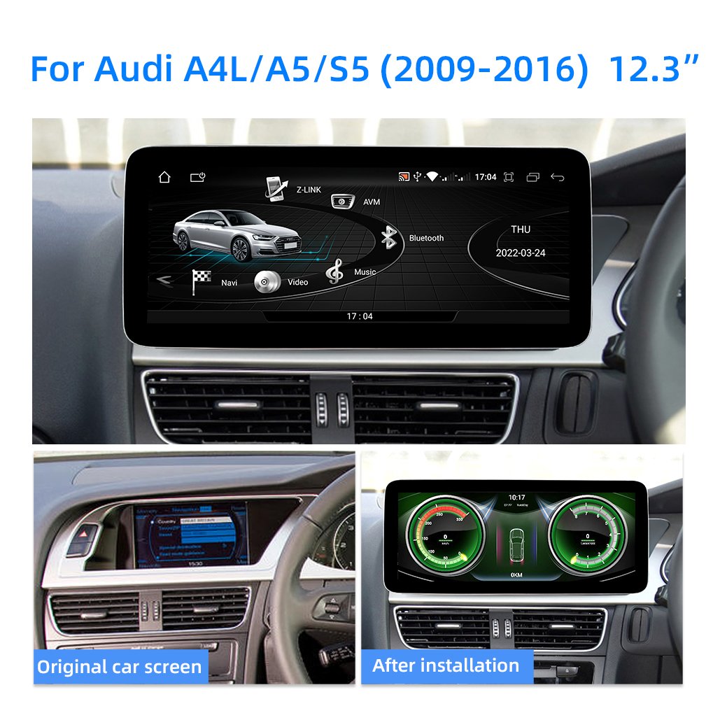 Right hand driver12.3" touch screen 1920*720 gps navigation carplay wifi car radio for Audi A4L A5 S5 android Car DVD Player