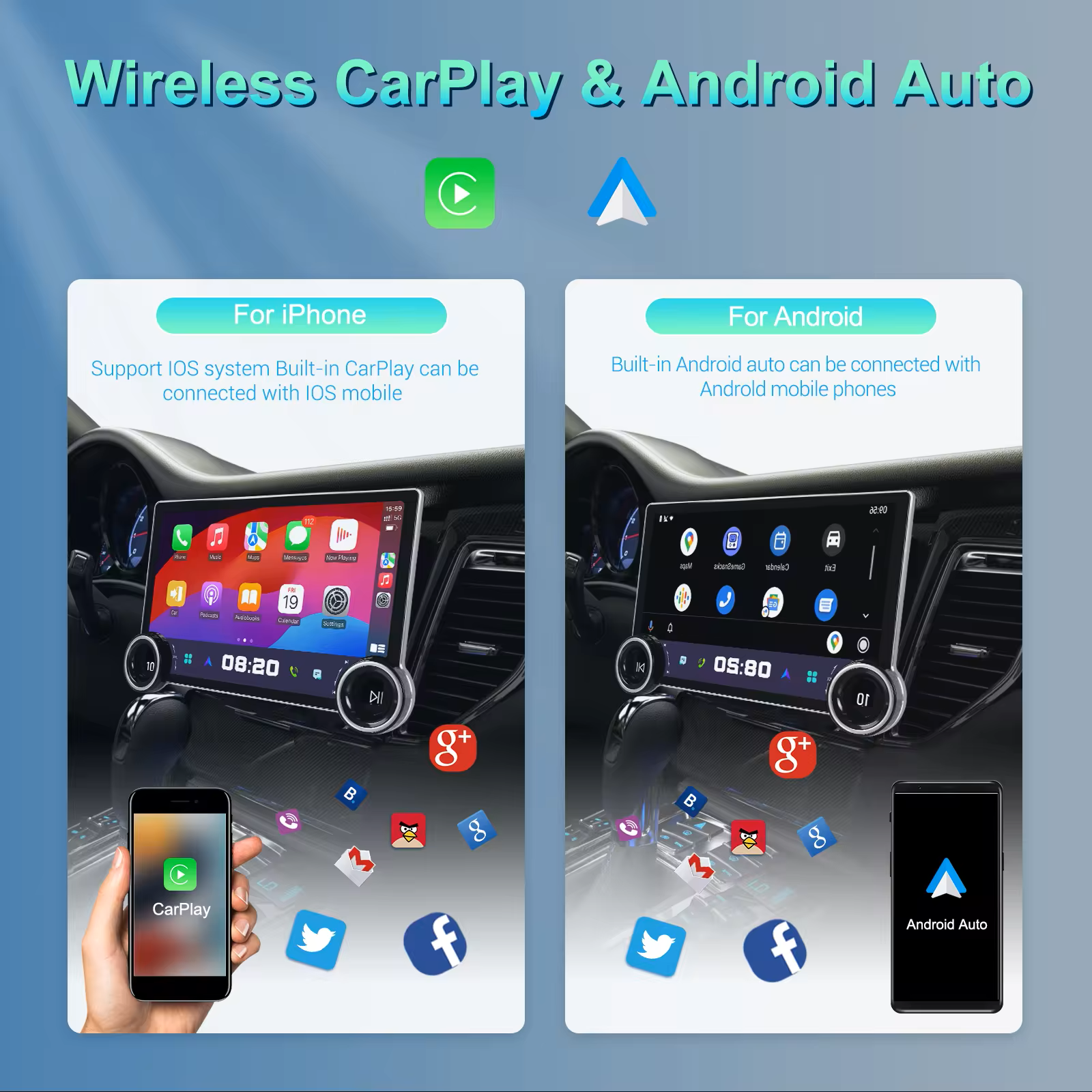 Zmecar New Hot 2K HD QLED Touch Screen 8-Core Carplay Android Auto Diamond 2k DSP Car Stereo USB BT GPS Car DVD player