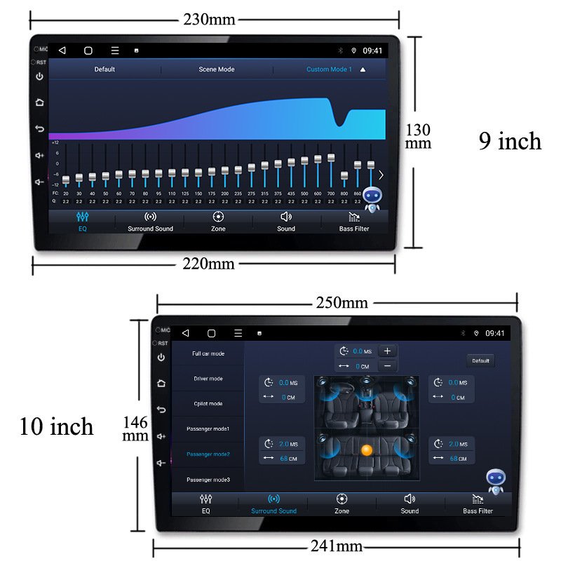 Universal 9/10 Inch android dvd player Video music Music 2Din Touch Screen Car Stereo TS18 4G Carplay Android auto