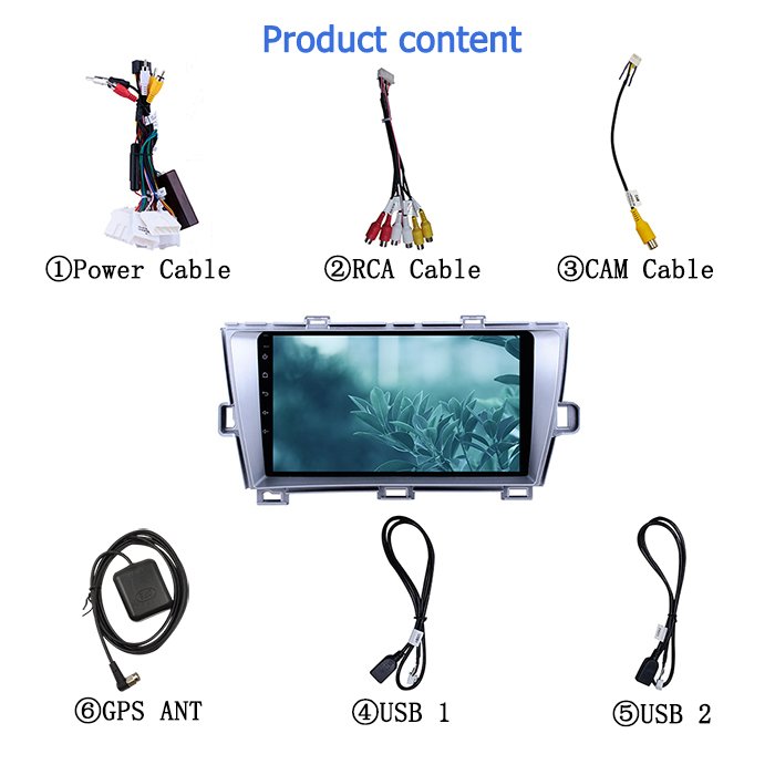 Android 10.0 Car DVD Multimedia Player 2+32GB Car Radios GPS Navigation For Toyota Prius 2009-2015 Frame 2 Din Stereo