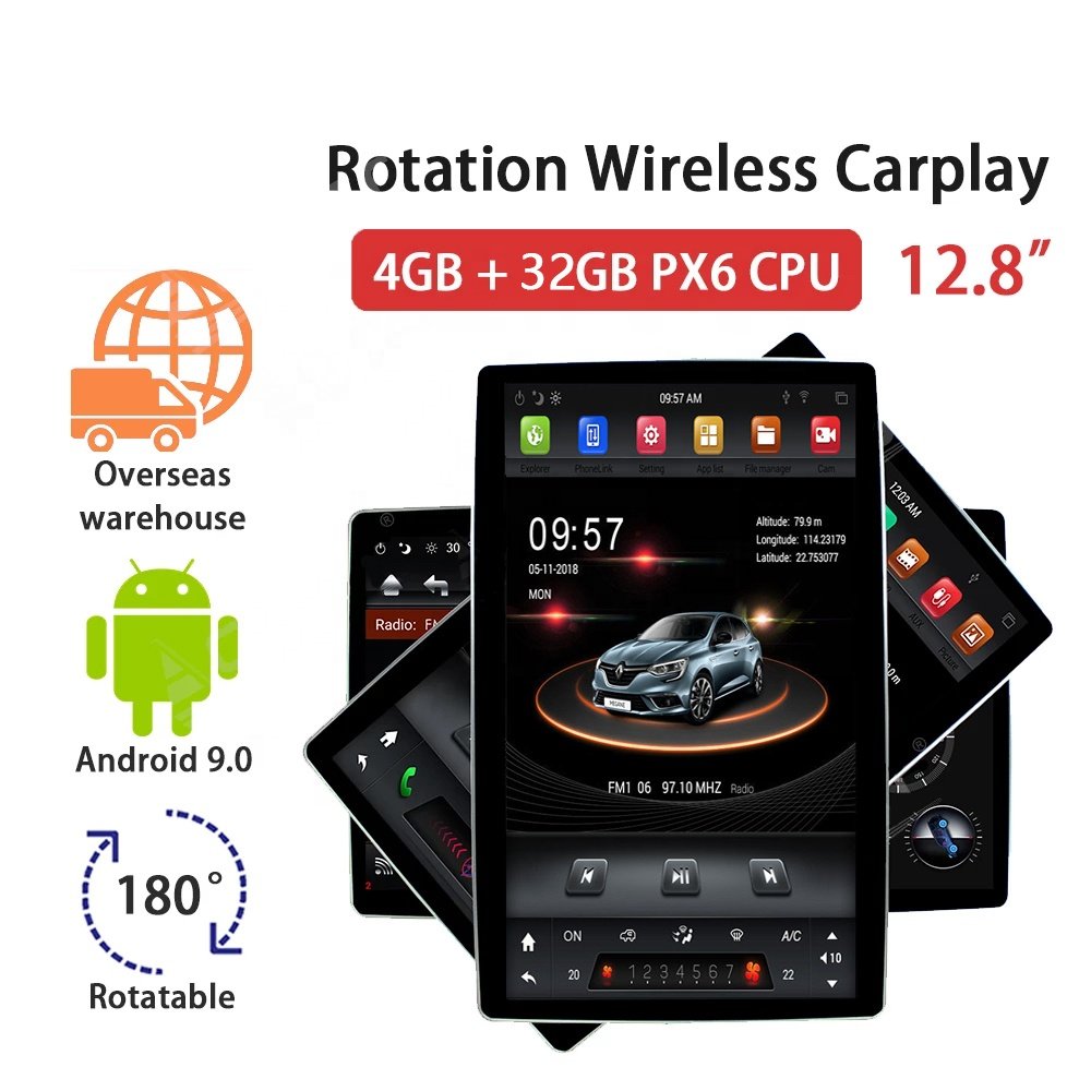 Navihua for Tesla Style Android Touch Screen Radio Universal Car retractable 2 din Car DVD Player with GPS Navigation Screen