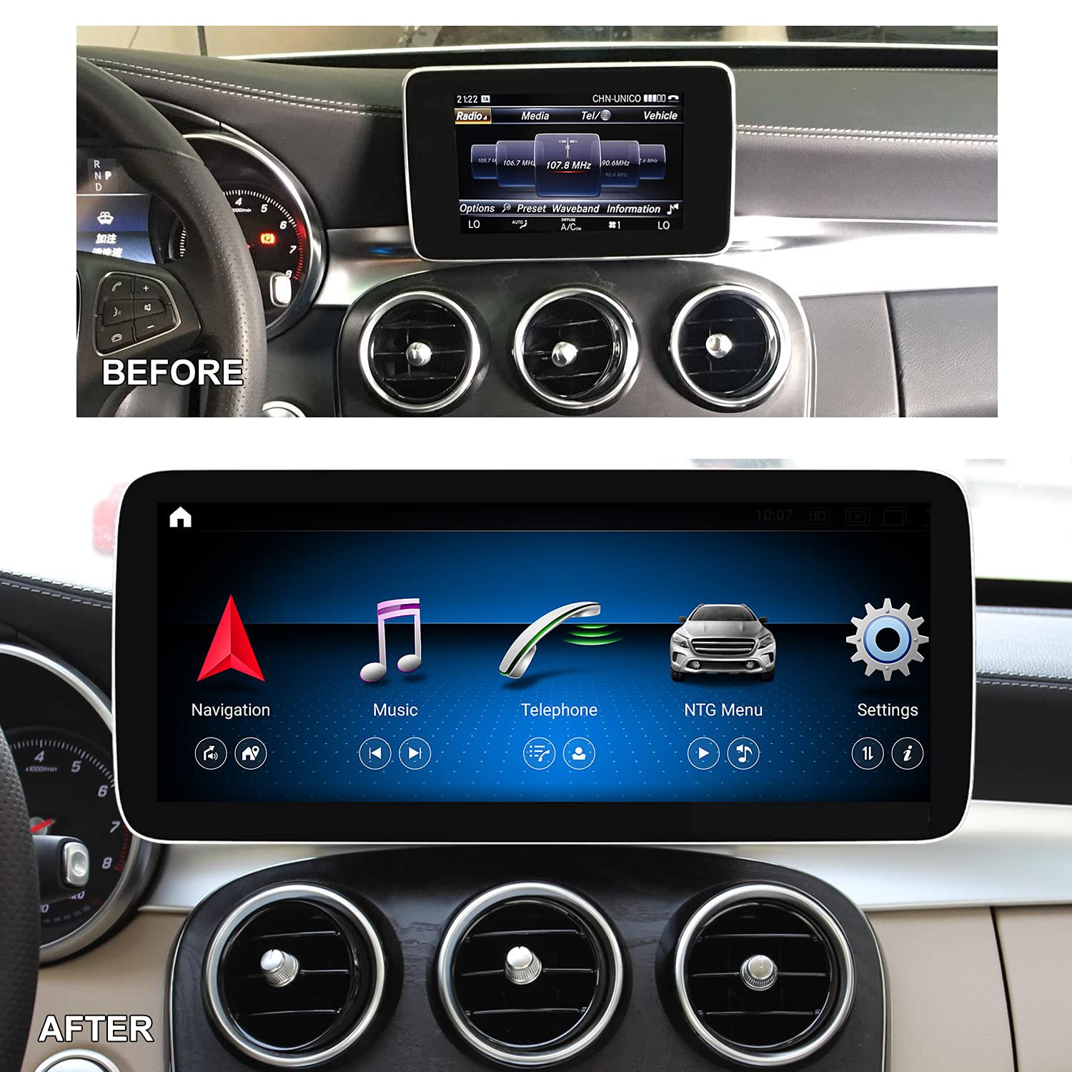 DVD Player IPS Touch Screen Car GPS Car Radio Apple HD Display Carnavi Multimedia for Mercedes W246 2011-2018 12.3 Inch 8 Core