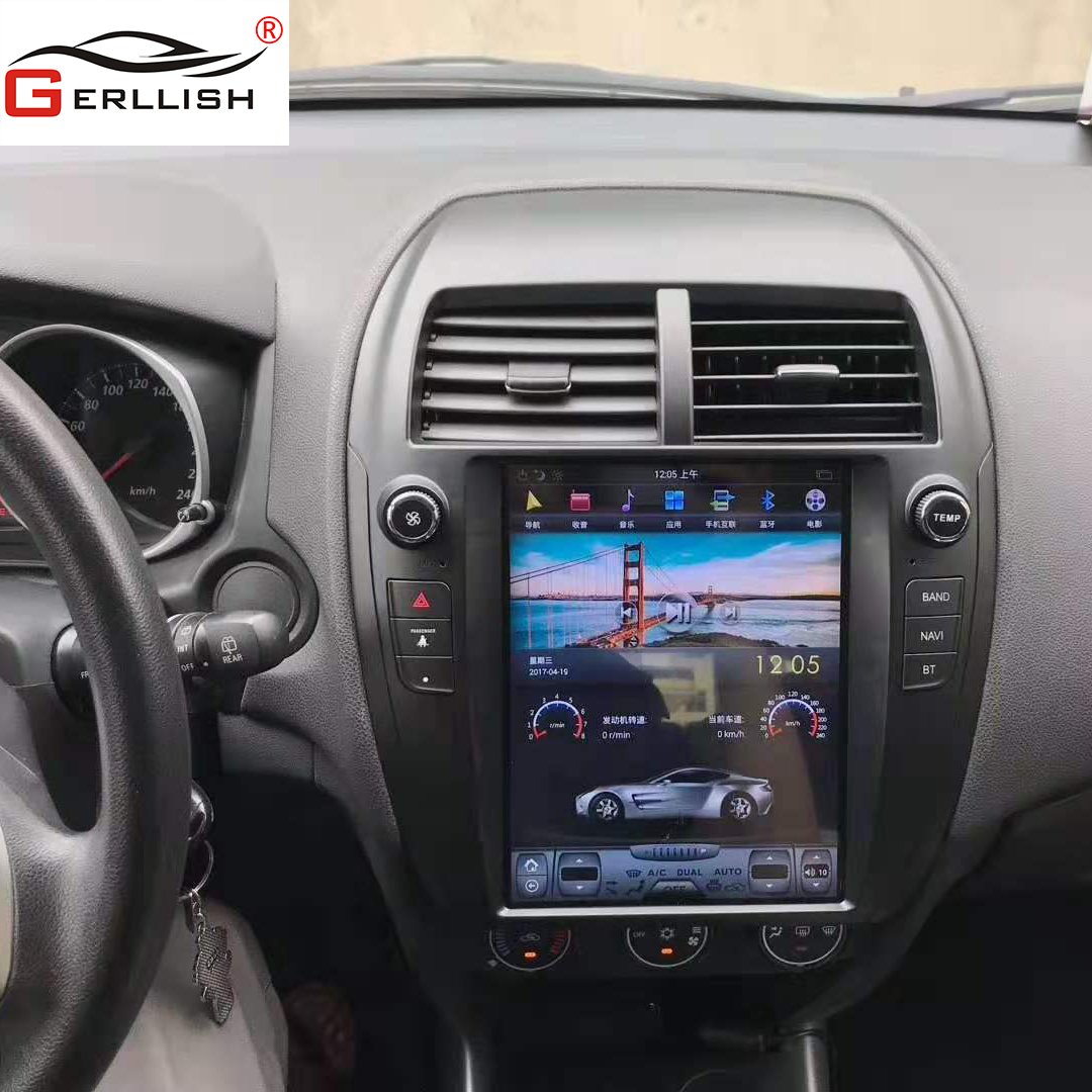 10.4" Android Tesla style vertical screen car multimedia dvd gps player for Mitsubishi ASX RVR 2010-2018