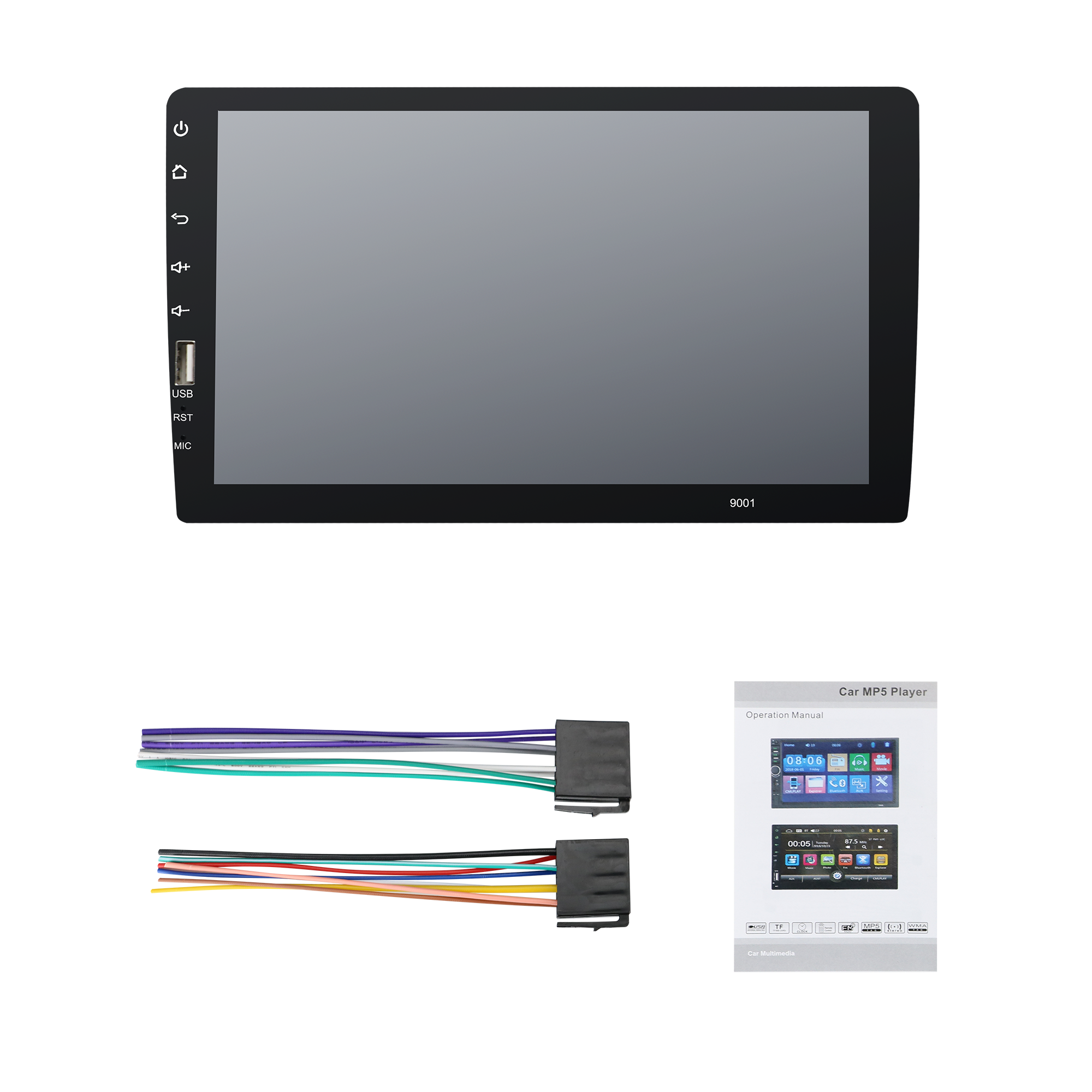 Car Stereo Audio Radio In-dash USB FM AM RDS Car DVD Player HD Full Touch Screen 1 Din 9 Support GPS Navigation for Optional