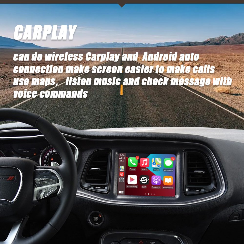 CZT-AUTO Wireless Carplay Android Auto For Dodge Challenger 2013-2016 Radio Car DVD Player Mirror Link GPS Navigation Smart Box