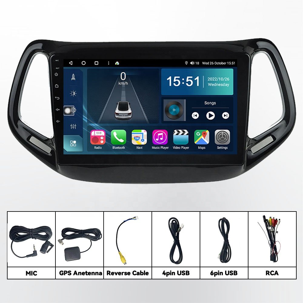 Android 12 Car Radio 9/10 inch Car Stereo Touch Screen Carplay Car Multimedia Player for Jeep Cherokee Wrangler Gladiator