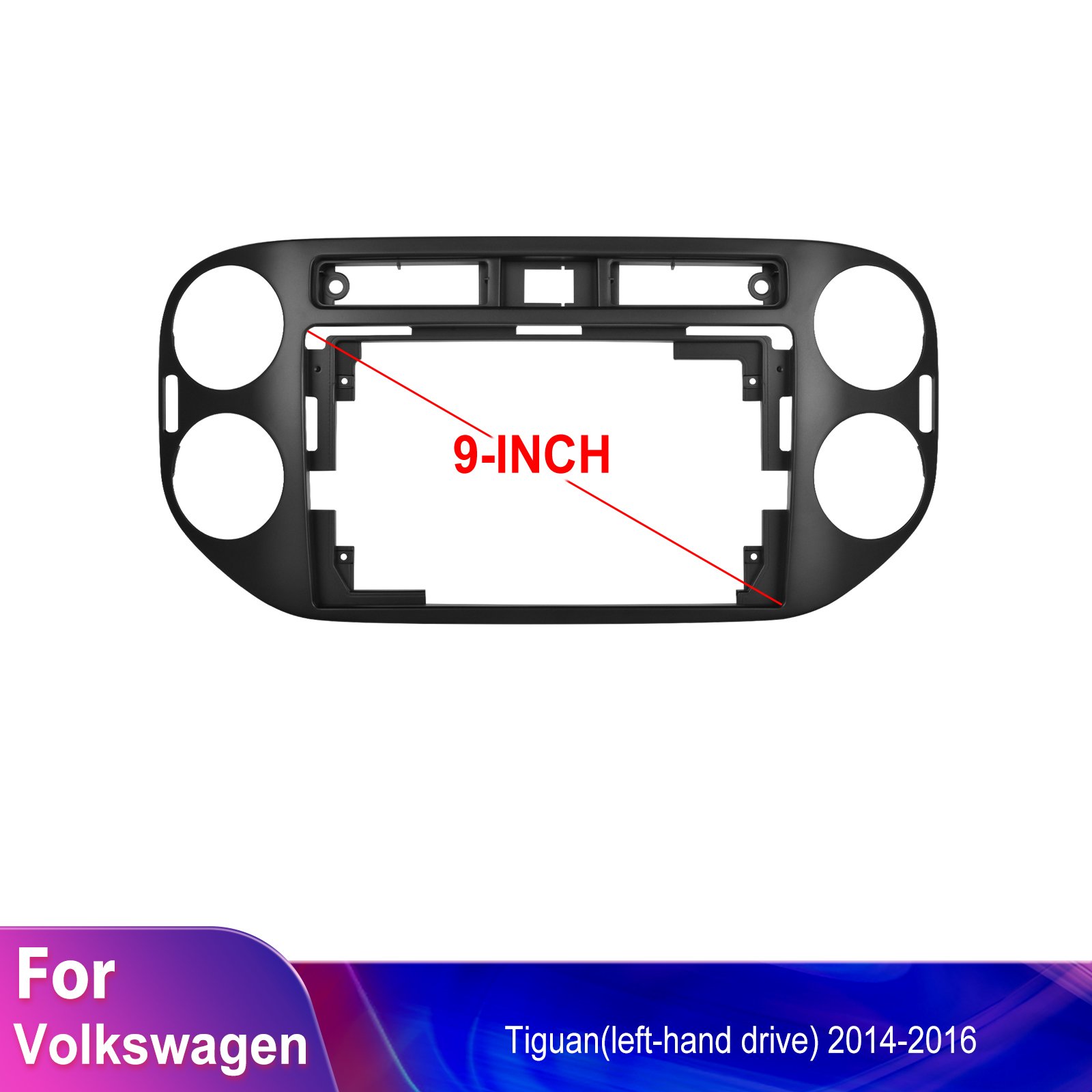 Podofo Android Car Radio 9 Inch 2+64GB 2 Din For Volkswagen Tiguan 2014-2016 Carplay Android Auto BT WiFi GPS Hi-Fi FM