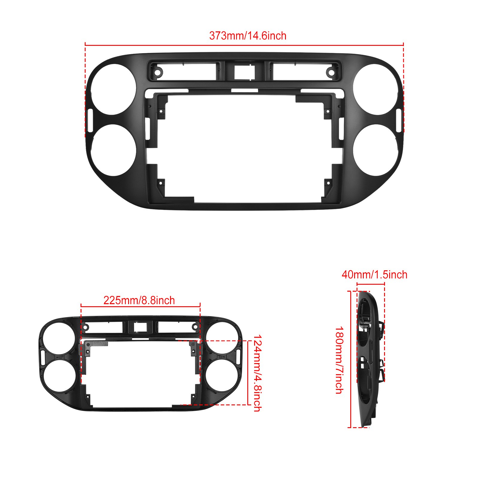 Podofo Android Car Radio 9 Inch 2+64GB 2 Din For Volkswagen Tiguan 2014-2016 Carplay Android Auto BT WiFi GPS Hi-Fi FM